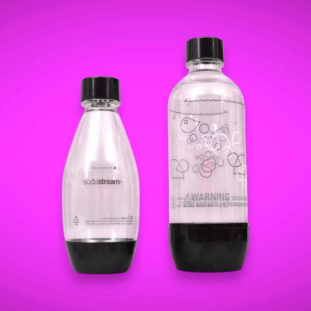 lot of 2 sodastream carbonating bottles 0.5l twin  pack black & 1 1l bottle